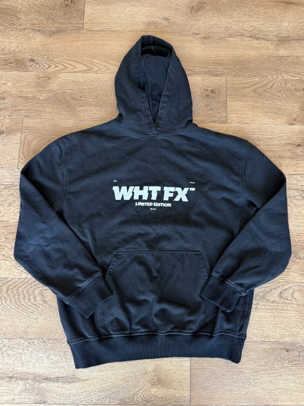 White Fox Women's Black Oversized Limited Edition Graphic Hoodie Size: M-L
